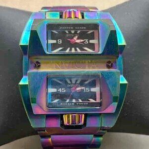 Invicta Akula Dual Time Men 50mm Iridescent Swiss Quartz Watch 41712 Pre Owned